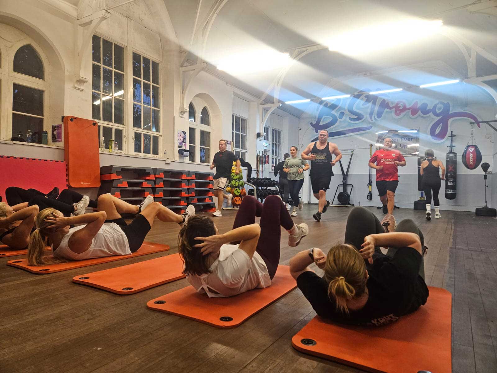 A small group training session underway in the B-Strong studio