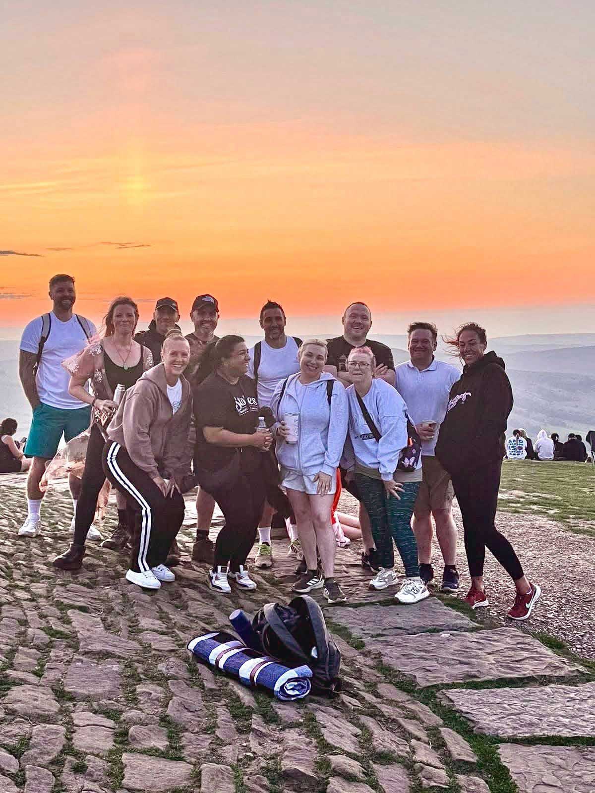 B-Strong members on a sunset group walk