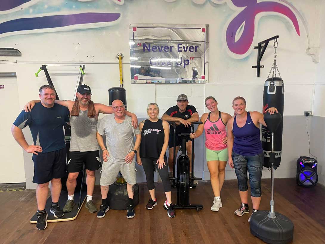 Members together after a group training session